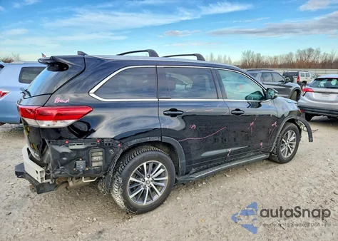 2018 Toyota Highlander Se z USA, uszkodzony, nr VIN 5TDJZRFH8JS533045